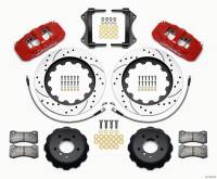 Wilwood AERO6 Front Hat Kit 15.00 Drilled Red 2007-2011 BMW E90 Series w/Lines - 140-13919-DR