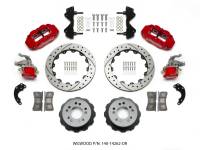 Wilwood Narrow Superlite 4R / MC4 Rear Kit 12.88 Drilled Red Currie Pro-Tour Unit Bearing Floater - 140-14262-DR