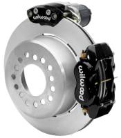 Wilwood Forged Dynalite Rear Electronic Parking Brake Kit - Black Powder Coat Caliper - Plain Rotor - 140-16130