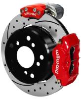 Wilwood Forged Dynalite Rear Electronic Parking Brake Kit - Red Powder Coat Caliper - D/S Rotor - 140-16138-DR