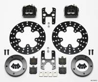 Wilwood Dynalite Single Floater Front Drag Kit Drilled P&S Anglia Spindle Mount Wheel - 140-3326-D