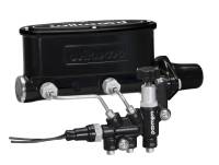Wilwood HV Tandem M/C Kit w L/H Bracket & Prop Valve - 1 1/8in Bore Black - 261-13270-BK