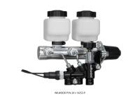 Wilwood Tandem Remote M/C Kit w L/H Brkt & Prop Valve - 1 1/8in Bore Ball Burnished - 261-14252-P