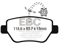 EBC 2014-2016 Maserati Ghibli 3.0L Twin Turbo (330) Redstuff Rear Brake Pads - DP32258C