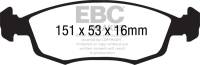 EBC - EBC 11+ Fiat 500 1.4 (ATE Calipers) Yellowstuff Front Brake Pads - DP41879R - Image 3