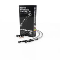 Goodridge - Goodridge 66in Universal Clutch Line w/Black Zinc Fittings & Clear Hose - 90Deg Banjo w/AN3 Fitting - HD2090-1CB-CL66 - Image 1