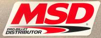 MSD Logo Decal, Red, Black & White. 9.25" wide x 3.375" high. - 9309