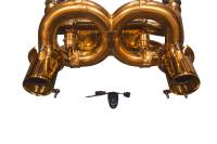 Valvetronic Designs Lamborghini Aventador SVJ 6.5L Valved Catback Exhaust, T304 Stainless Steel Finished in Anodized Gold, Bespoke OEM Style Valvetronic Tips LAM.SVJ.VSES.AG