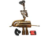 Valvetronic Designs Lotus Evora 3.5L, Full Exhaust System With Free Flow Headers, T304 Stainless Steel Finished in Anodized Gold, Gold 3.5" Outlet Tips LOT.EVOR.VSES.FFH.AG