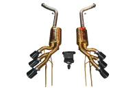 Valvetronic Designs Mercedes W463 G63,G550,G500 4.0L, Full Exhaust System, T304 Stainless Steel Finished in Anodized Gold, Bespoke OEM Style Valvetronic Tips MER.W463.G63.VSES.FF.AG
