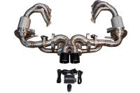 Valvetronic Designs Porsche 991 GT3,GT3RS 3.8,4.0L, Full Exhaust System With Free Flow Headers, T304 Stainless Steel, 4.0" Outlet Tips POR.991.GT3.VSES.FFH.BR