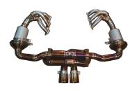 Valvetronic Designs Porsche 992 911 GT3,GT3RS 4.0L, F1 Full Exhaust System With Free Flow Headers, Grade 5 Titanium, 4.0" Outlet Tips POR.992.GT3.F1.FFH.TI