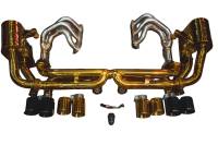 Valvetronic Designs Porsche 997.2 Carrera 3.6,3.8L, Full Exhaust System With Free Flow Headers, T304 Stainless Steek Finished in Anodized Gold 2009-2012 POR.9972.CAR.VSES.FFH.AG