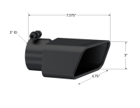MBRP - MBRP Universal Tip 4.75inx 3in Rectangle Angled Cut 3in O.D. inlet Driver Side 7.375in length Black - T5119BLK - Image 4