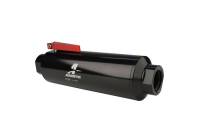Aeromotive - Aeromotive 12332 Aeromotive In-Line AN-12 Filter w/Shutoff Valve 100 Micron SS Element - Black Anodize Finish - Image 1