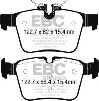 EBC - EBC Brakes DP22215 EBC 15+ Mercedes-Benz C300 (W205) 2.0 Turbo 4-matic Greenstuff Rear Brake Pads - Fits 2015-2021 Mercedes-Benz C300, C350e, C400 - Image 4