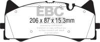 EBC - EBC Brakes DP52298NDX EBC 2015+ Mercedes-Benz C63 Amg (W205) 4.0L Twin Turbo Bluestuff Front Brake Pads - Fits 2016-2018 Mercedes-Benz C63 AMG - Image 2