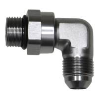DeatschWerks - DeatschWerks 6-02-0411 DeatschWerks 8AN ORB Male Swivel to 8AN Male Flare 90-Degree Fitting - Anodized DW Titanium - Image 1