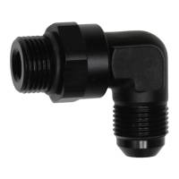 DeatschWerks - DeatschWerks 6-02-0411-B DeatschWerks 8AN ORB Male Swivel to 8AN Male Flare 90-Degree Fitting - Anodized Matte Black - Image 1