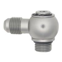 DeatschWerks - DeatschWerks 6-02-0415 DeatschWerks 6AN ORB Male to 6AN Male Flare Low Profile 90-Degree Swivel - Anodized DW Titanium - Image 1