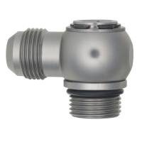 DeatschWerks - DeatschWerks 6-02-0417 DeatschWerks 10AN ORB Male to 10AN Male Flare Low Profile 90-Degree Swivel - Anodized DW Titanium - Image 1
