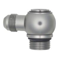 DeatschWerks - DeatschWerks 6-02-0418 DeatschWerks 10AN ORB Male to 8AN Male Flare Low Profile 90-Degree Swivel - Anodized DW Titanium - Image 1