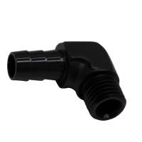 DeatschWerks - DeatschWerks 6-02-0650-B DeatschWerks Metric M12 to 3/8in Hose Barb 90-Degree Fitting w/ Venturi Port - Anodized Matte Black - Image 1