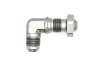 DeatschWerks - DeatschWerks 6-02-0711 DeatschWerks 8AN Male Flare To 8AN Male Flare Bulkhead Adapter 90-Degree (Incl. Nut) - Image 1