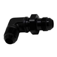 DeatschWerks - DeatschWerks 6-02-0711-B DeatschWerks 8AN Male Flare to 8AN Male Flare Bulkhead Adapter 90-Degree - Anodized Matte Black - Image 1