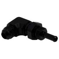 DeatschWerks - DeatschWerks 6-02-0713-B DeatschWerks 8AN Male Flare to 5/16in Male Barb Bulkhead Adapter 90-Degree - Anodized Matte Black - Image 1
