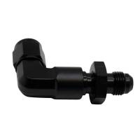 DeatschWerks - DeatschWerks 6-02-0727-B DeatschWerks 6AN Female Flare Swivel to 6AN Male Flare 90-Degree Bulkhead - Anodized Matte Black - Image 1