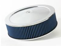 aFe - aFe 18-21402 aFe MagnumFLOW Air Filters Round Racing P5R A/F Chrome Assy 14x4: Blk/Blue E/M - Image 1