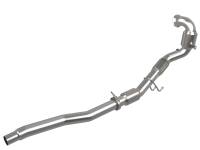 aFe - aFe 48-36411-1YC aFe Power Twisted Steel Down Pipe 3in 304 Stainless Steel w/ Cat 15-18 VW Golf R MKVII L4-2.0L (t) - Image 1