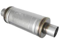 aFe - aFe 49M00012 aFe MACH Force-Xp 409 SS Muffler 3in Center/Center 14in L x 6in Dia - Round Body - Image 1