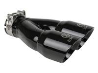aFe - aFe 49T25364-B10 aFe Takeda 2.5in 304 Stainless Steel Clamp-on Exhaust Tip 2.5in Inlet 3in Dual Outlet - Black - Image 1