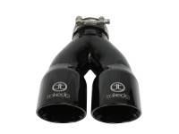 aFe - aFe 49T25364-B10 aFe Takeda 2.5in 304 Stainless Steel Clamp-on Exhaust Tip 2.5in Inlet 3in Dual Outlet - Black - Image 2