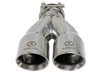 aFe - aFe 49T25364-P10 aFe Takeda 2.5in 304 Stainless Steel Clamp-on Exhaust Tip 2.5in Inlet 3in Dual Outlet - Polished - Image 2
