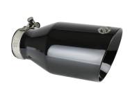 aFe - aFe 49T25454-B091 aFe MACH Force-Xp 409 SS Clamp-On Exhaust Tip 2.5in. Inlet / 4.5in. Outlet / 9in. L - Black - Image 1
