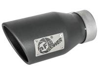 aFe - aFe 49T30452-B091 aFe MACH Force-Xp 3in 304 SS Metallic Black Exhaust Tip 3in In x 4-1/2in Out x 9in L Bolt-On Left - Image 1