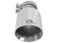 aFe - aFe 49T30454-P092 aFe MACH Force-Xp Univ 304 SS Double-Wall Clamp-On Exhaust Tip - Polished - 3in Inlet - 4.5in Outlet - Image 3