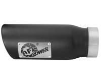 aFe - aFe 49T35452-B12 aFe MACH Force-Xp Universal Exhaust Tip 3-1/2ININ x 4-1/2IN Outlet x 12IN Black Left Side Exit - Image 2