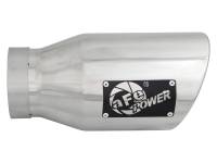 aFe - aFe 49T40601-P12 aFe MACH Force-XP 304 SS Right Side Single Wall Polished Exhaust Tip 4in Inlet x 6in Outlet x 12in L - Image 3