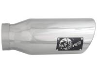 aFe - aFe 49T40606-P15 aFe MACH Force-XP 304 SS Single Wall Polished Exhaust Tip Pair 4in Inlet x 6in Outlet x 15in L - Image 3