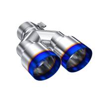 MBRP - MBRP Exhaust pT5171BE MBRP Burnt End Tip 2.5 ID, Dual 3.5 OD Out, 9.5 length, Single wall 304 Stainless Steel - Image 1