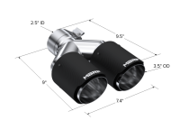 MBRP - MBRP Exhaust pT5171CF MBRP Universal Carbon Fiber Dual Tip 3.5in OD/2.5in Inlet - Image 3