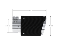 MBRP - MBRP Exhaust pT5176CF MBRP Universal Carbon Fiber Tip 4in OD/2.5in Inlet/6.5in L - Image 3