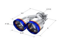 MBRP - MBRP Exhaust pT5177BE MBRP Burnt End Tip 2.5 ID Dual 4 OD Out 9.55 length Single wall 304 Stainless Steel Pass Side - Image 4