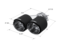 MBRP - MBRP Exhaust pT5177CF MBRP Universal Carbon Fiber Dual Tip 4in OD/2.5in Inlet - Image 4