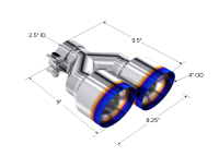 MBRP - MBRP Exhaust pT5178BE MBRP Burnt End Tip 2.5 ID Dual 4 OD Out 9.5 length Single wall 304 Stainless Steel Driver Side - Image 4