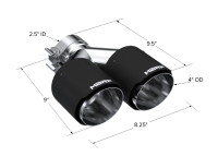 MBRP - MBRP Exhaust pT5178CF MBRP Universal Carbon Fiber Dual Tip 4in OD/2.5in Inlet - Image 4